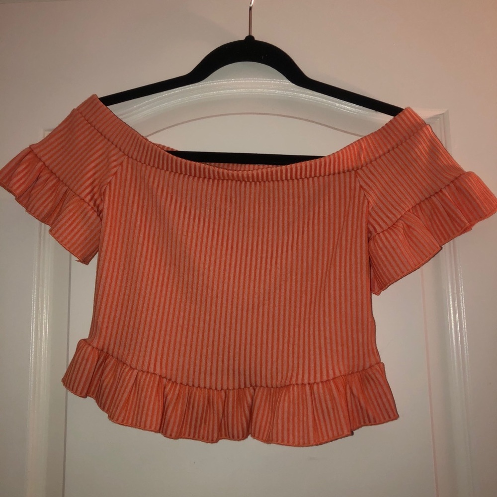 Urban Outfitters Tangerine Off Shoulder CropTop